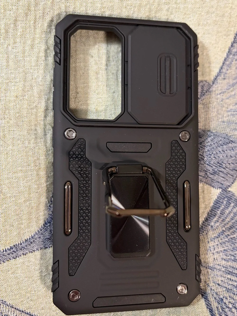 AUPAI Samsung Galaxy S24 Rugged Case Slide Camera Cover Ring Kickstand Black